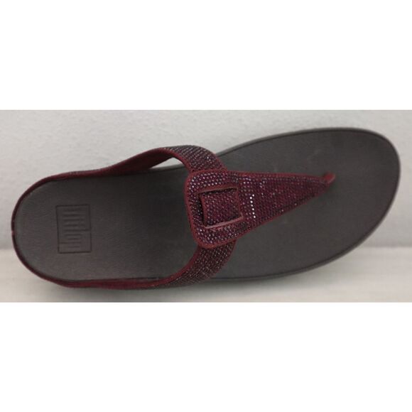 FitFlop Women's Sz 10 Wild Aubergine/Burgundy Isabelle Toe Post Sandals - Picture 8 of 16